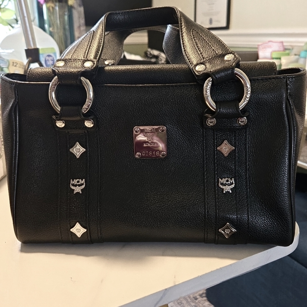 Authentic MCM Black Leather Handbag